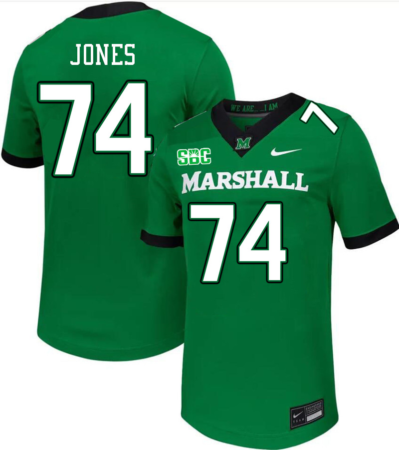 Men #74 Jeremy Jones Marshall Thundering Herd SBC Conference College Football Jerseys Stitched-Green